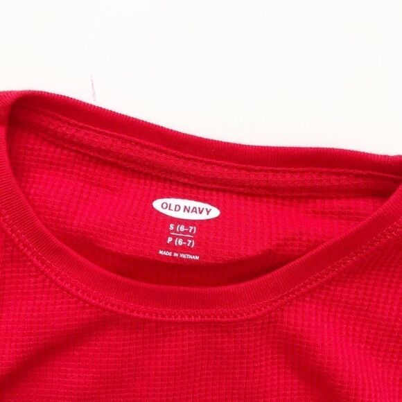 Old Navy NWT Santa Long sleeve waffle top S(6/7) - Picture 3 of 4